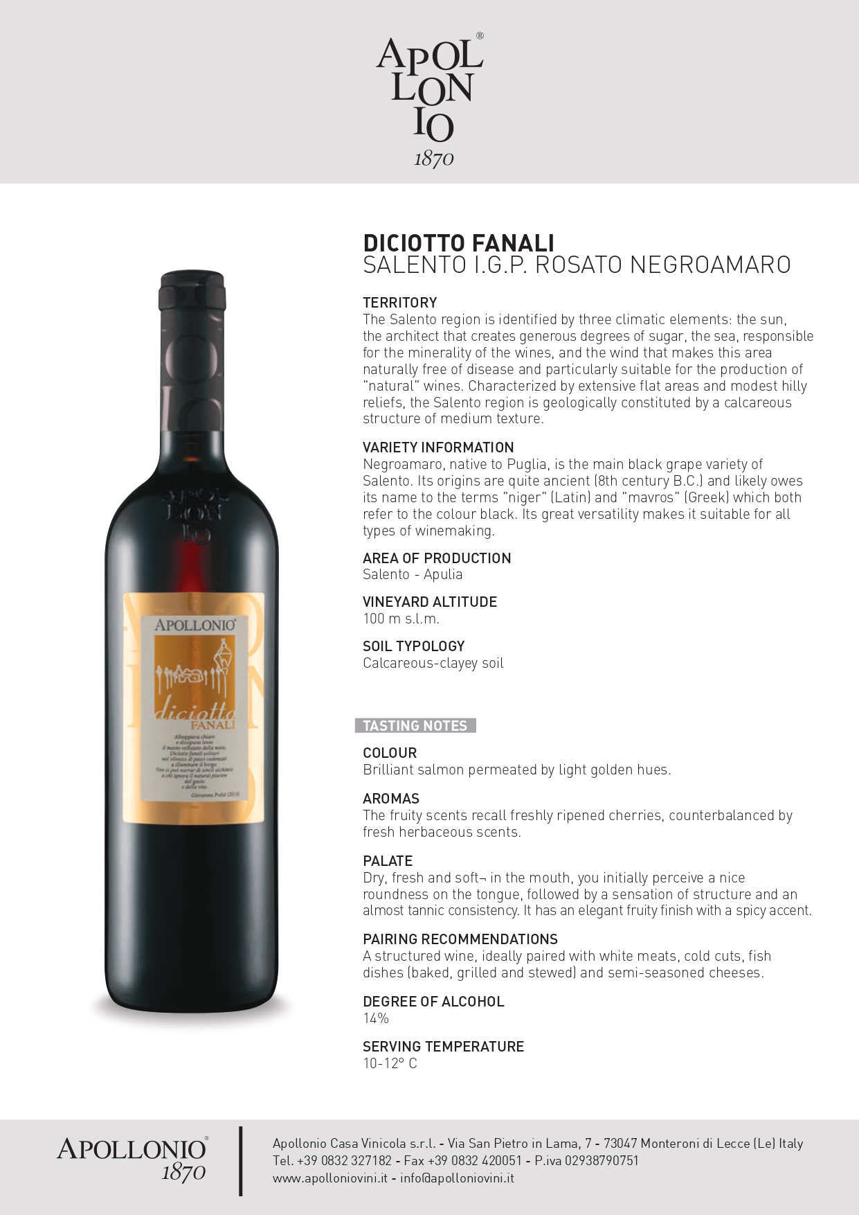 A wine bottle photo leading to a tech sheet