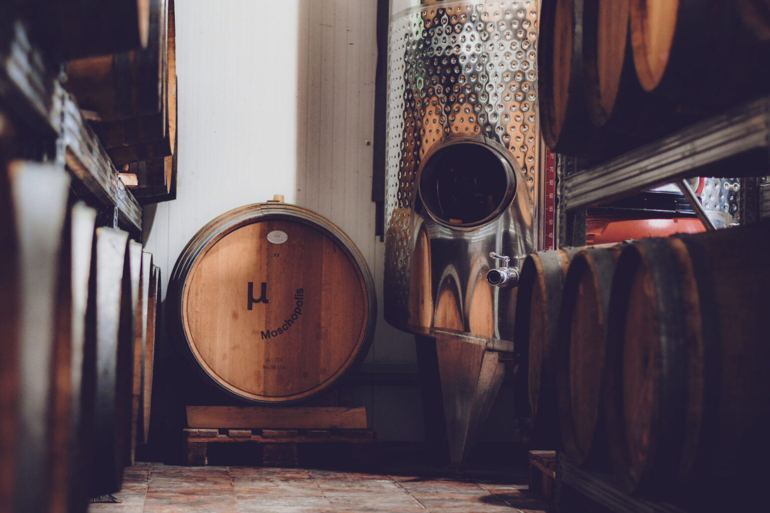 Moschopolis winery cellar