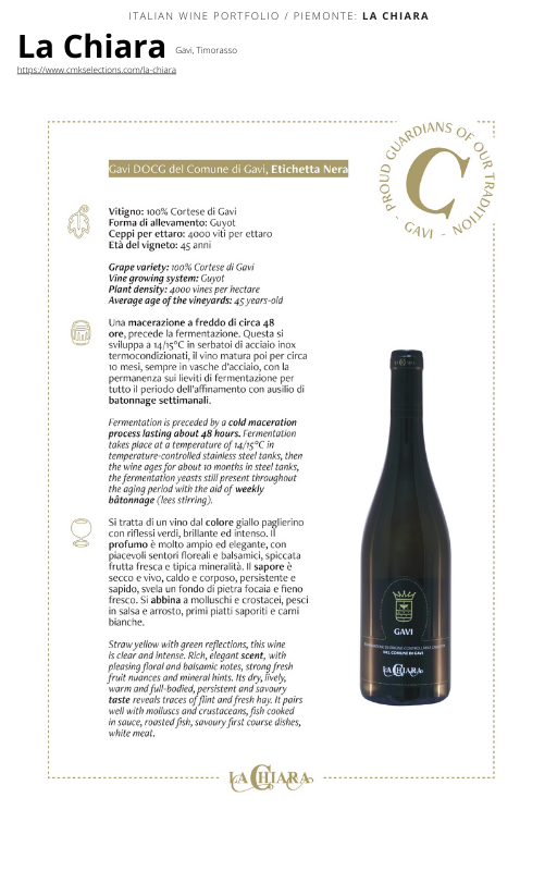 A wine bottle photo leading to a tech sheet