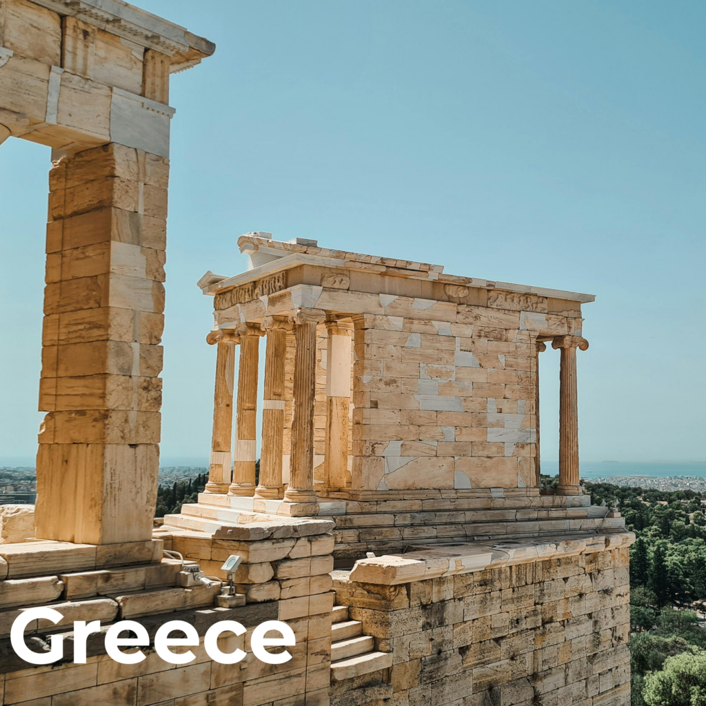 An ancient Greek monument as part of CMK-IT Selections Greek portfolio presentation