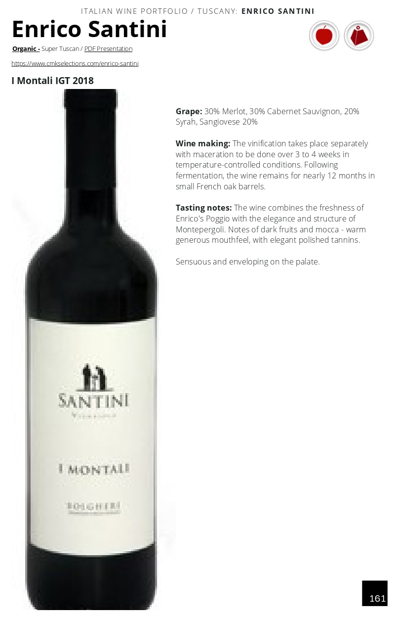 A wine bottle photo leading to a tech sheet