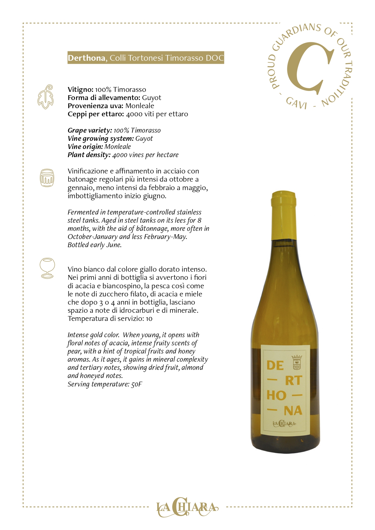 A wine bottle photo leading to a tech sheet