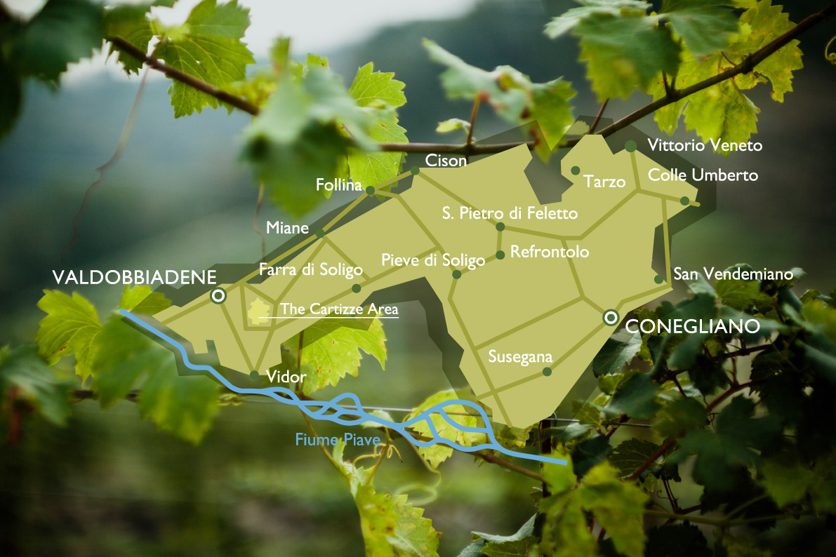 A map of Sacchetto area, one of our Italian producers