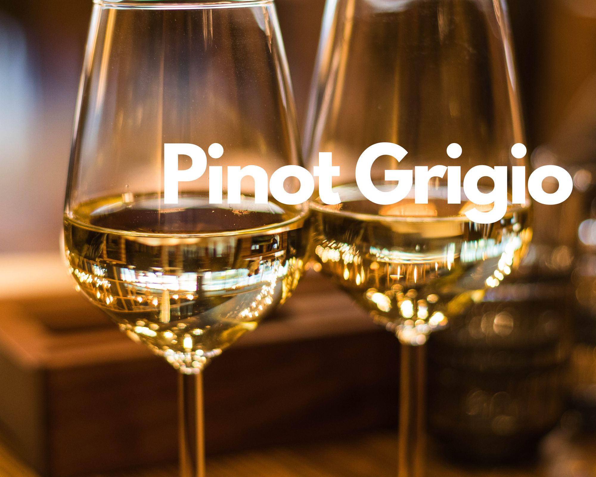 Two glasses of white wine, Italian grape varieties
