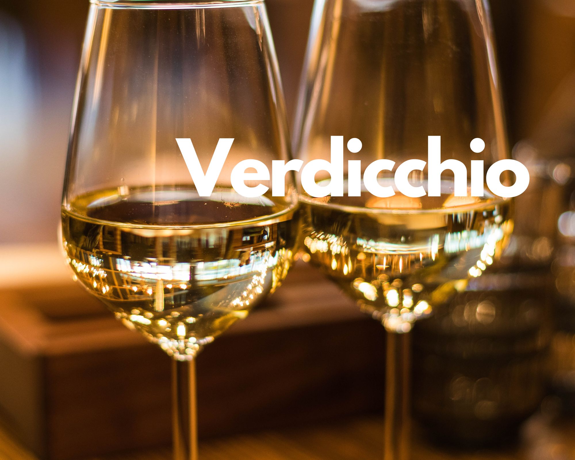 Two glasses of white wine, Italian grape varieties