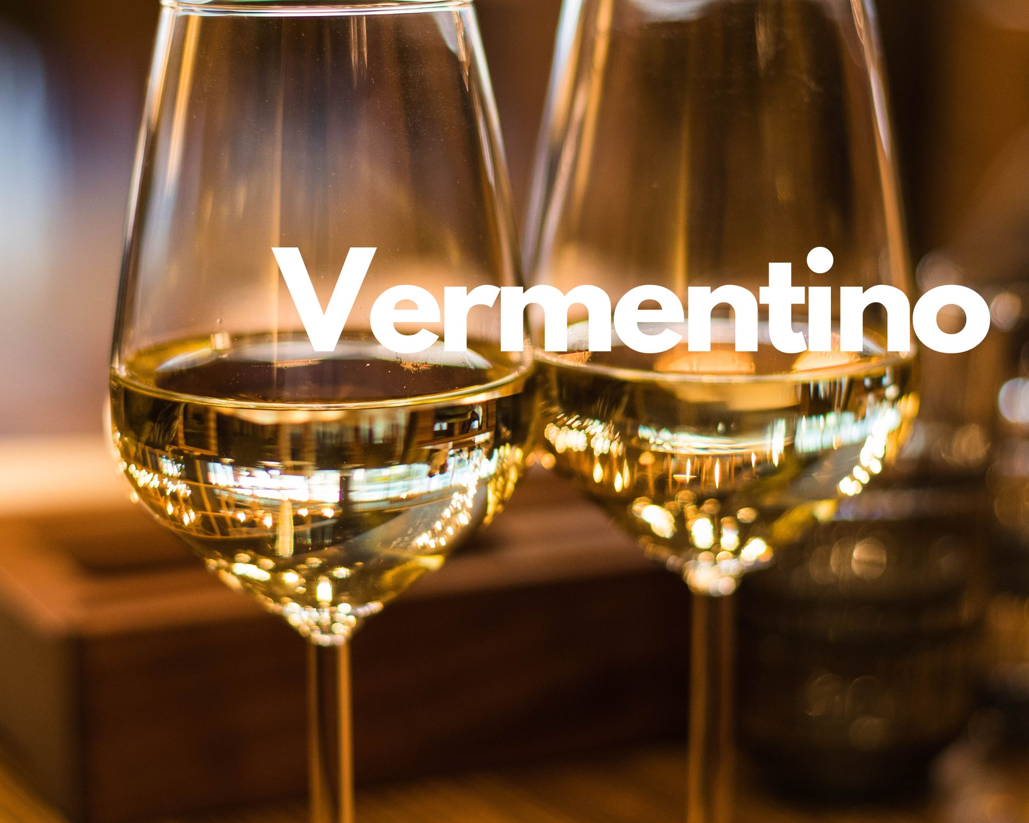 Two glasses of white wine, Italian grape varieties