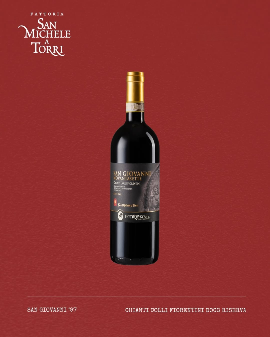 A wine bottle of San Michelle a Torri