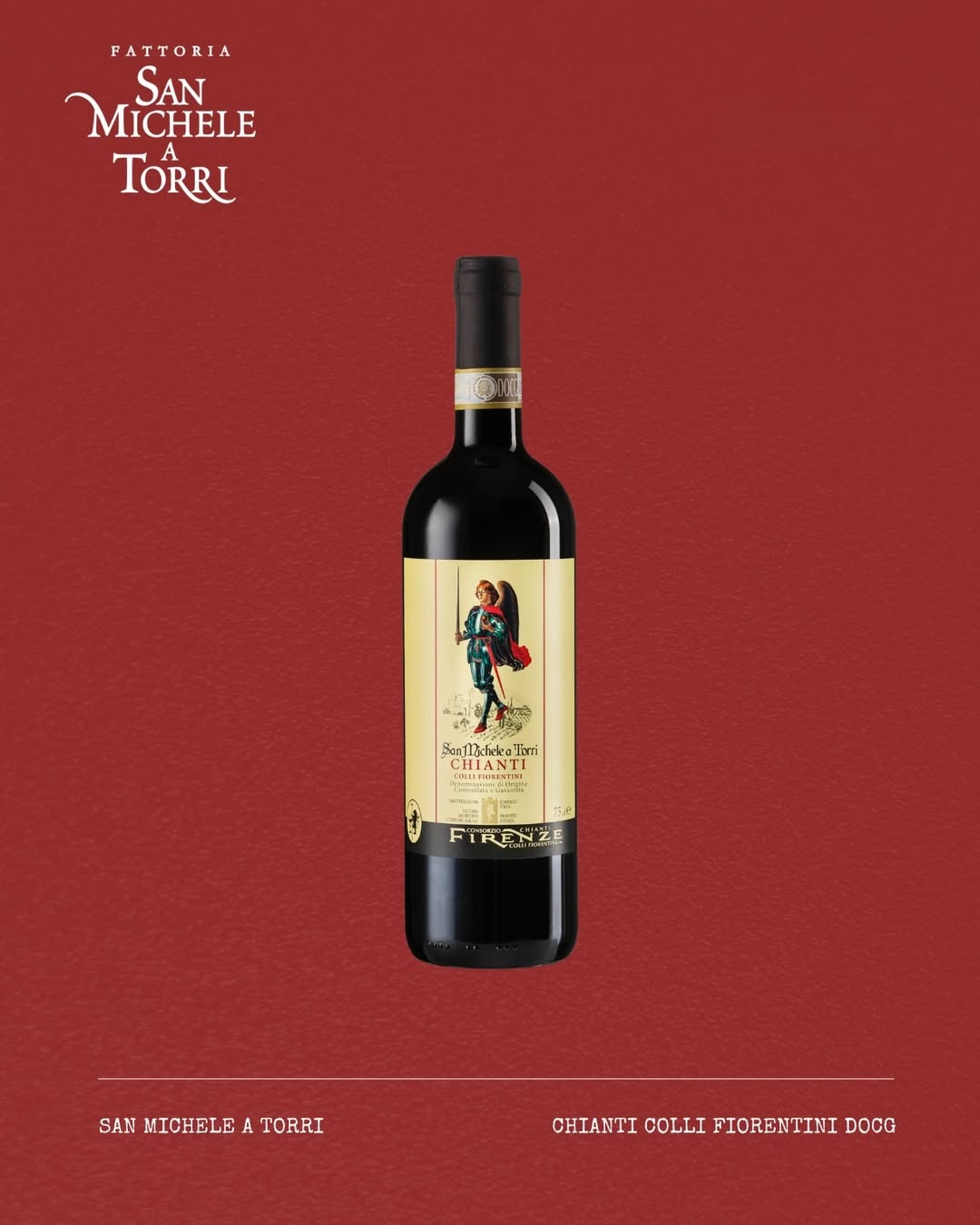 A wine bottle of San Michelle a Torri
