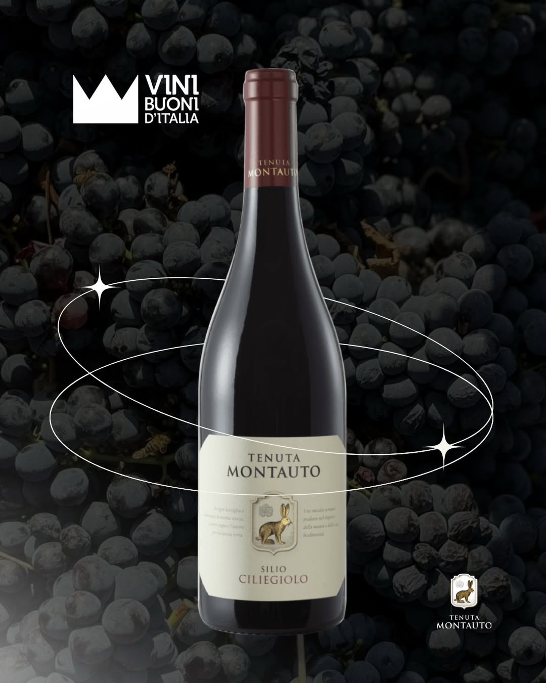 A wine bottle and award fro Tenuta Montauto