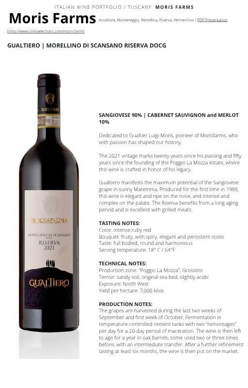 A bottle of wine and technical notes