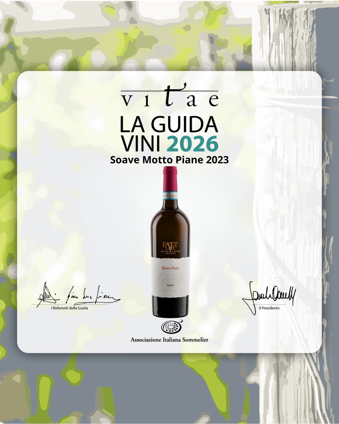 A wine award for Antonio Fattori winery