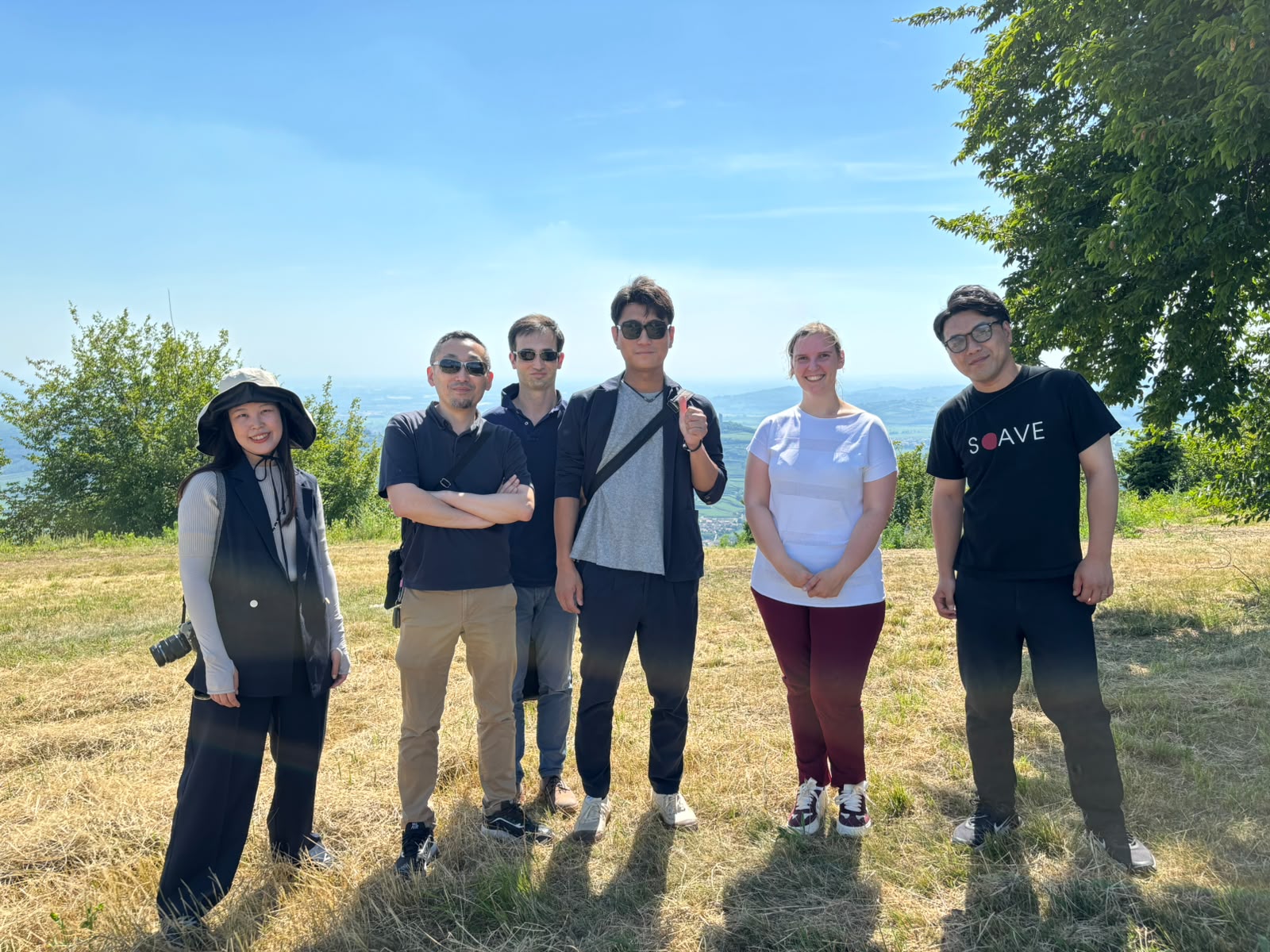 A team of happy people at the countryside
