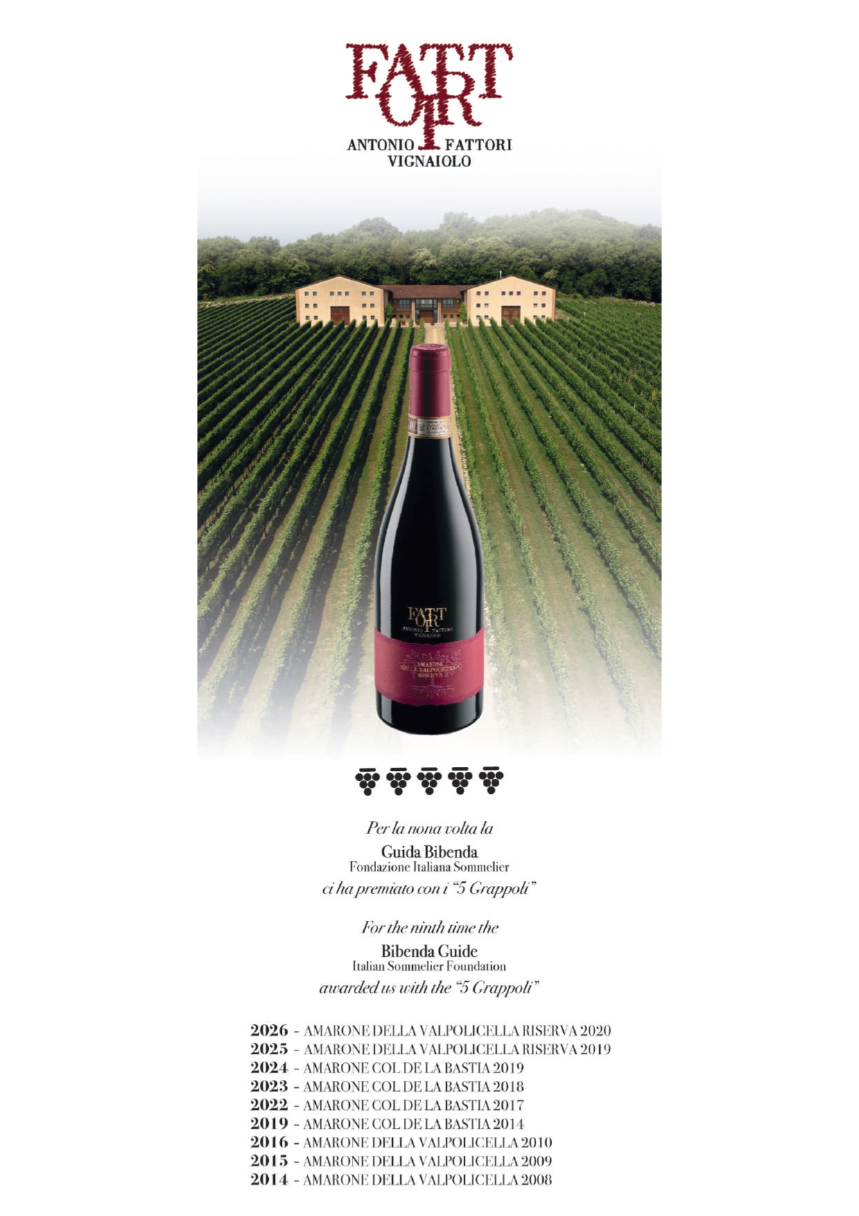 Wine awards for Antonio Fattori