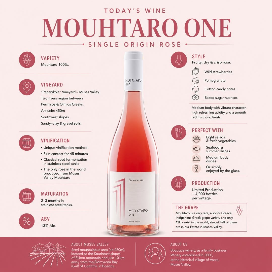 A bottle of wine and details about it.