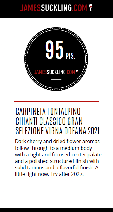 A wine award for Carpineta Fontalpino wines