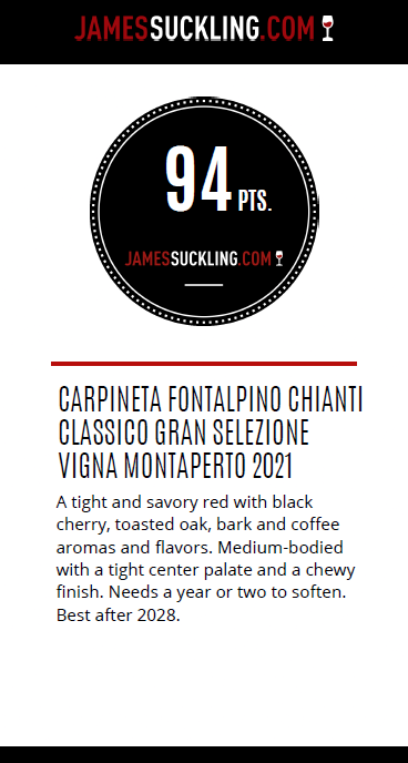 A wine award for Carpineta Fontalpino wines