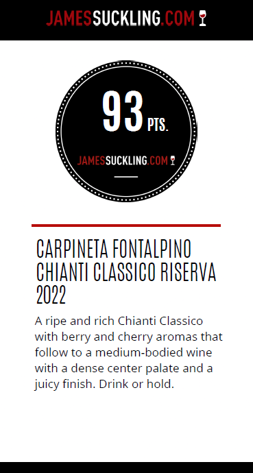 A wine award for Carpineta Fontalpino wines